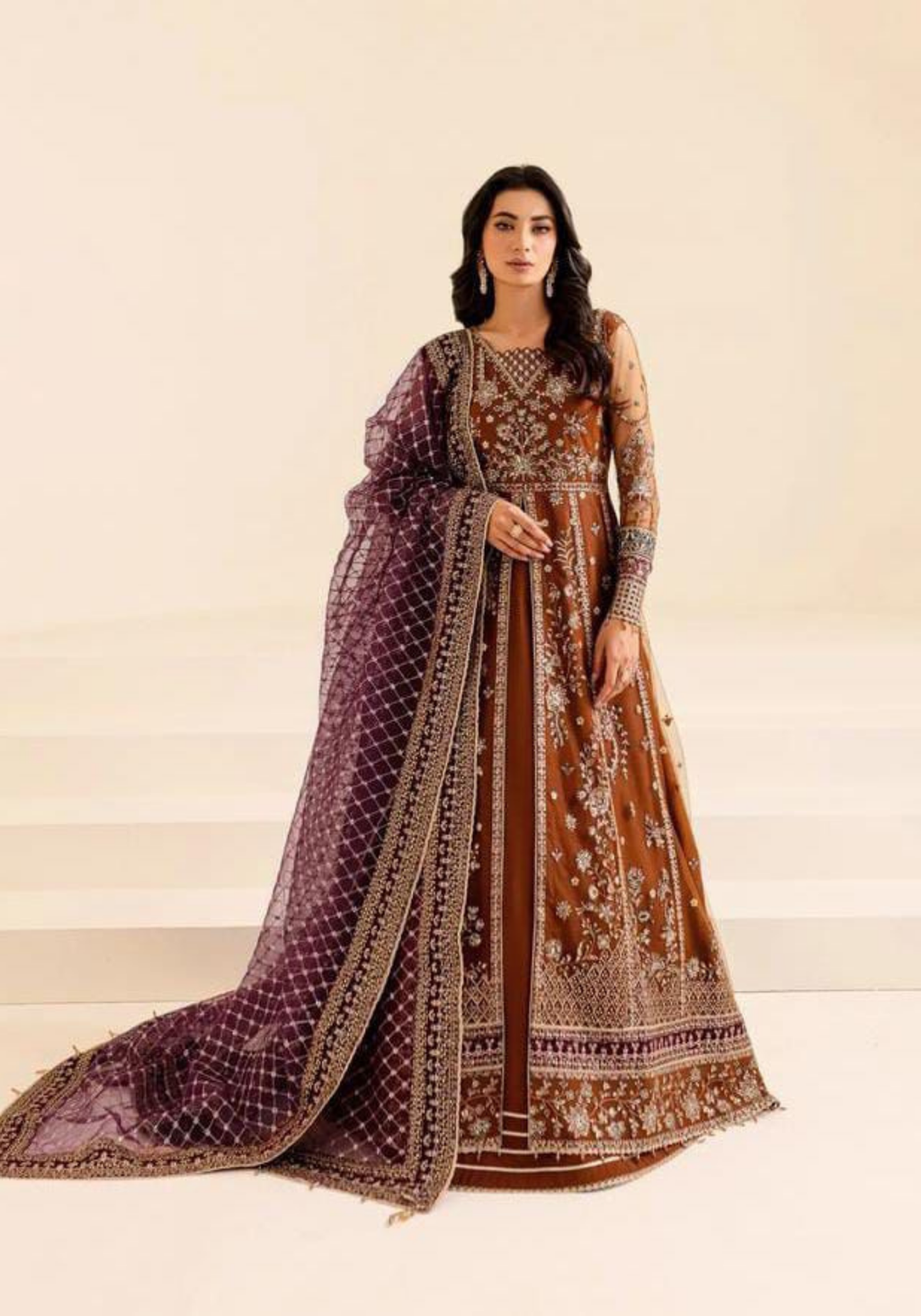 ✨ Luxury Embroidered Wedding Frock ✨